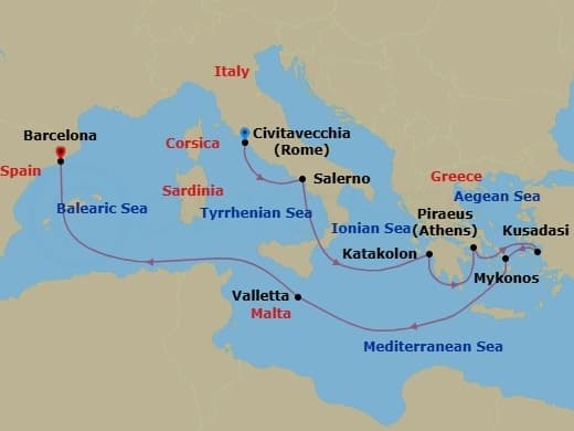 Cruise Itinerary Map