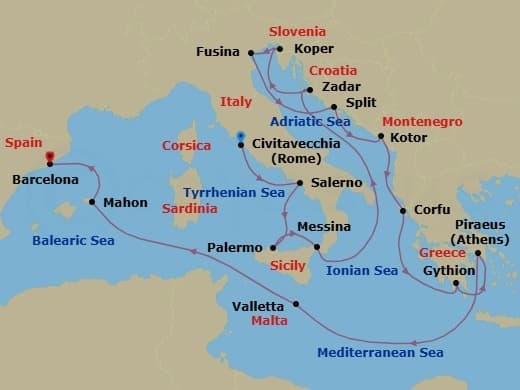 Cruise Itinerary Map