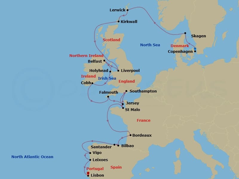 Cruise Itinerary Map