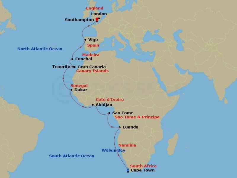 Cruise Itinerary Map