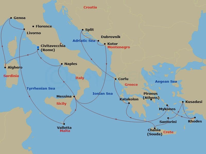 Cruise Itinerary Map