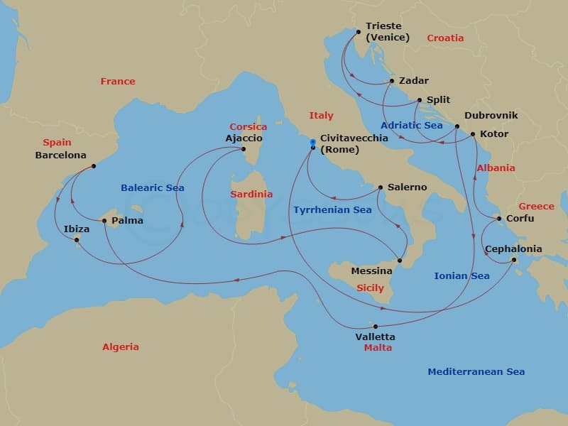 Cruise Itinerary Map