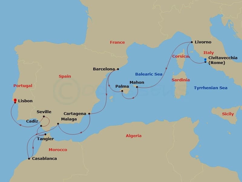 Cruise Itinerary Map