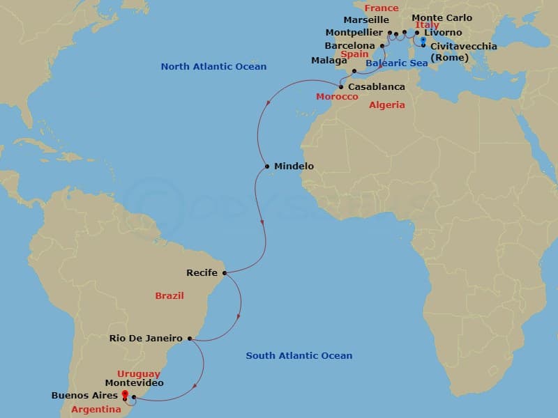 Cruise Itinerary Map