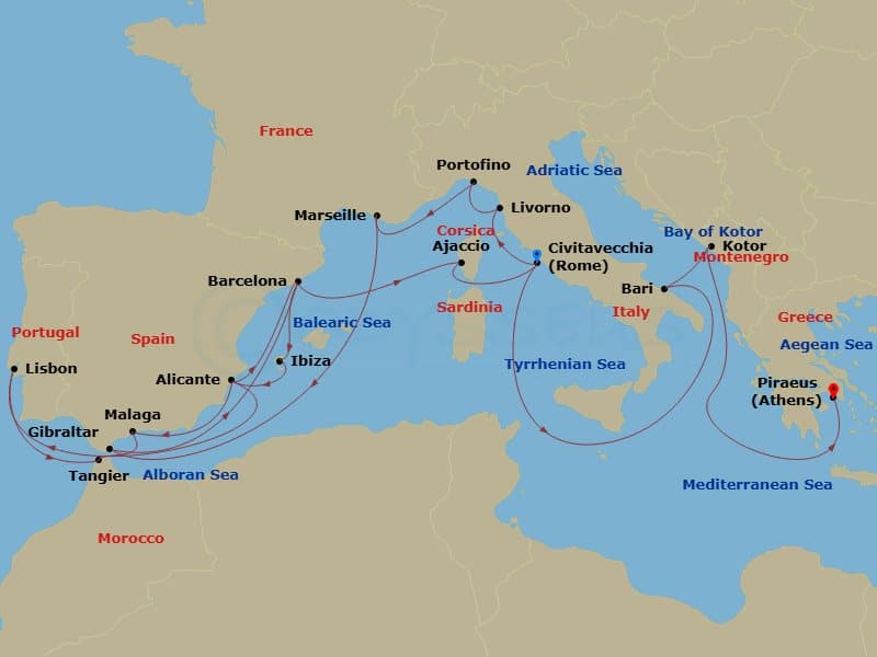 Cruise Itinerary Map