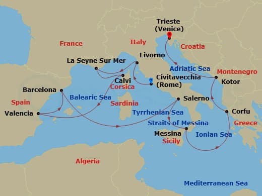 Cruise Itinerary Map