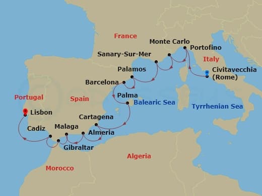 Cruise Itinerary Map