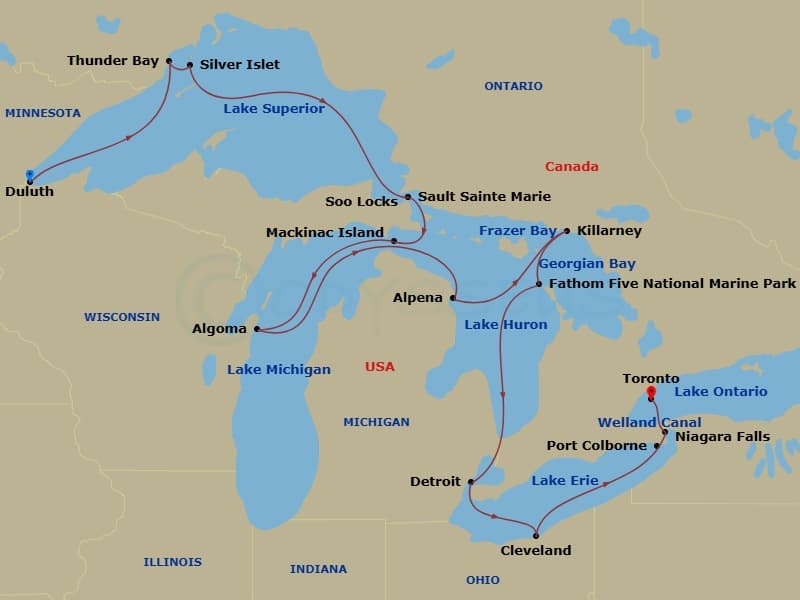 Cruise Itinerary Map