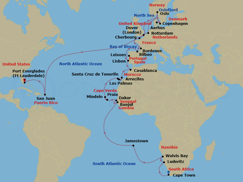 Cruise Itinerary Map