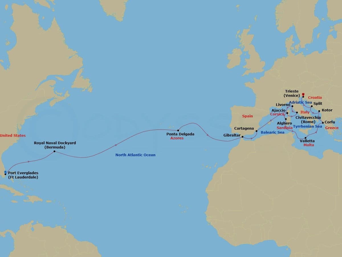 Cruise Itinerary Map
