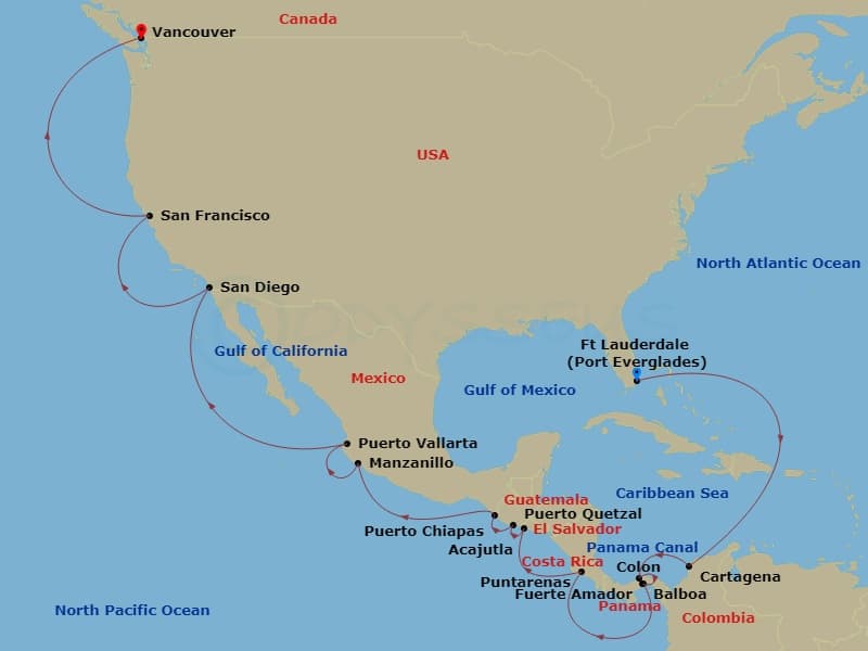 Cruise Itinerary Map
