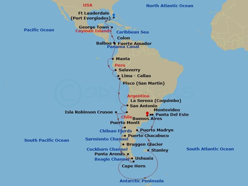 Cruise Itinerary Map