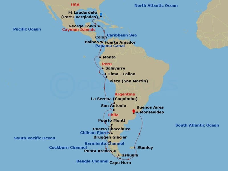 Cruise Itinerary Map