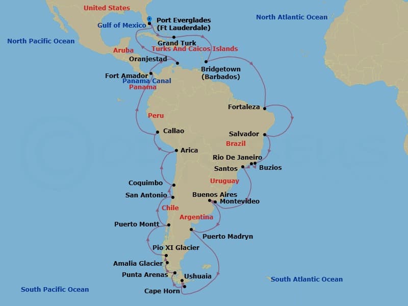 Cruise Itinerary Map