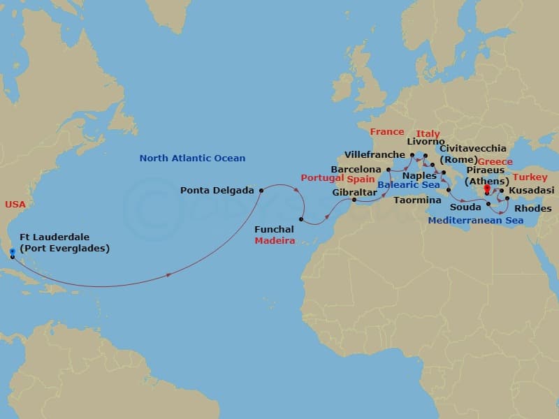 Cruise Itinerary Map