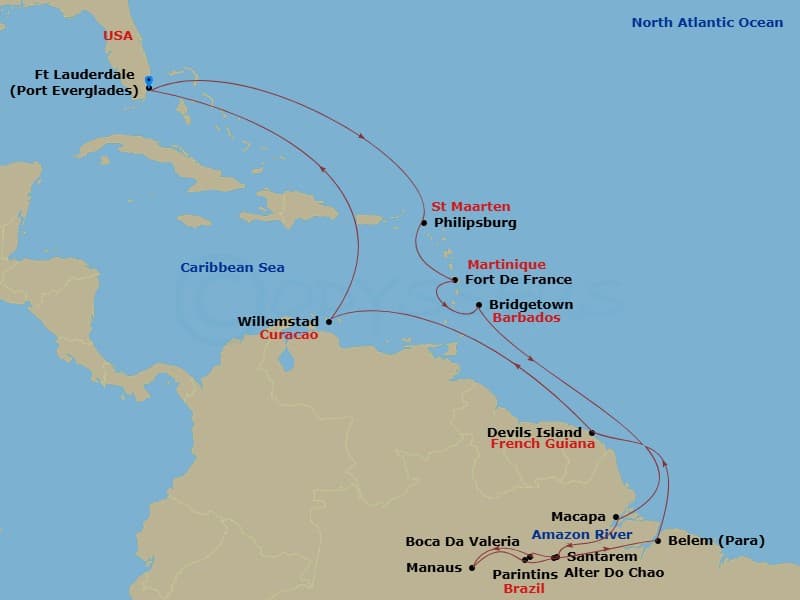 Cruise Itinerary Map