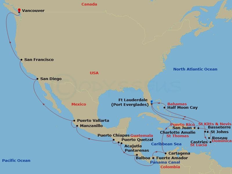 Cruise Itinerary Map