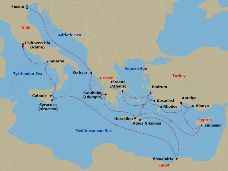 Cruise Itinerary Map