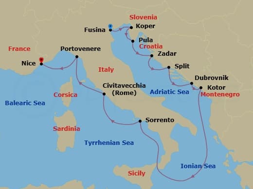 Cruise Itinerary Map