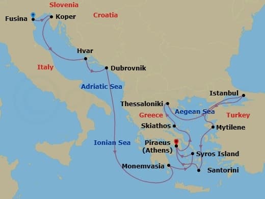 Cruise Itinerary Map