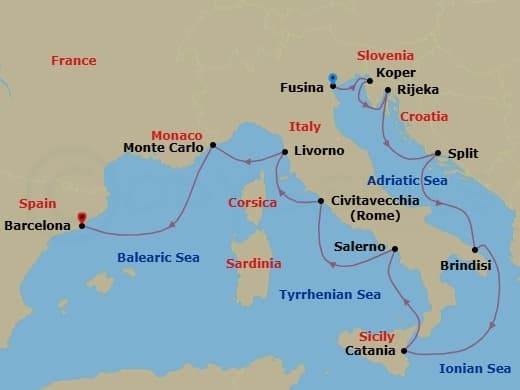 Cruise Itinerary Map