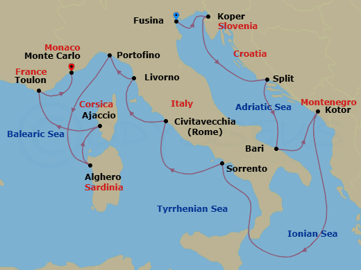 Cruise Itinerary Map