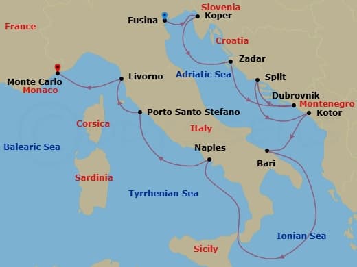 Cruise Itinerary Map