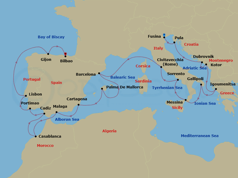 Cruise Itinerary Map
