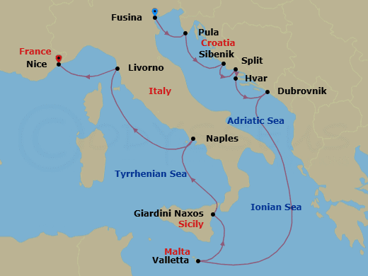 Cruise Itinerary Map