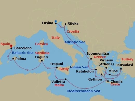 Cruise Itinerary Map