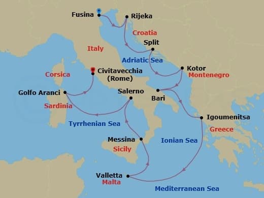 Cruise Itinerary Map
