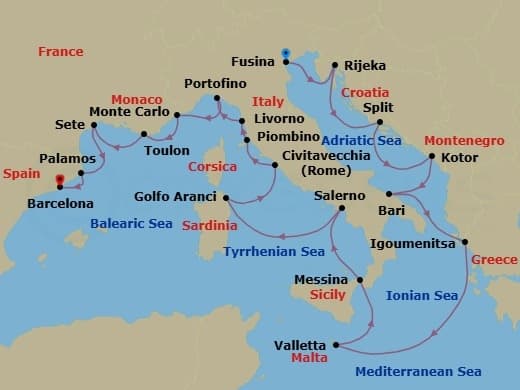 Cruise Itinerary Map