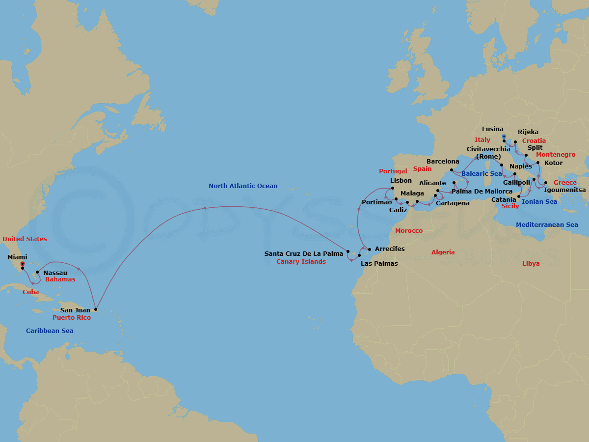 Cruise Itinerary Map