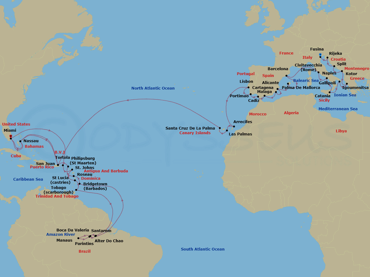 Cruise Itinerary Map