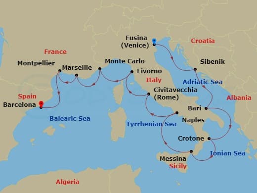 Cruise Itinerary Map