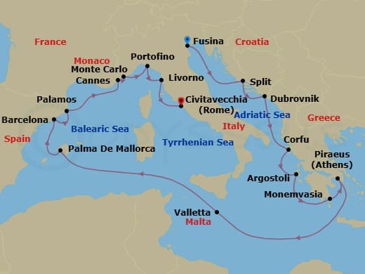 Cruise Itinerary Map