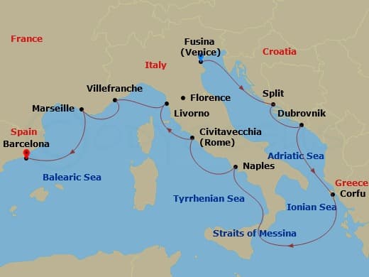 Cruise Itinerary Map