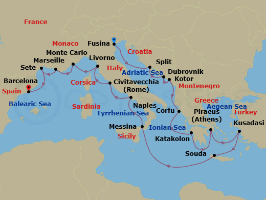 Cruise Itinerary Map