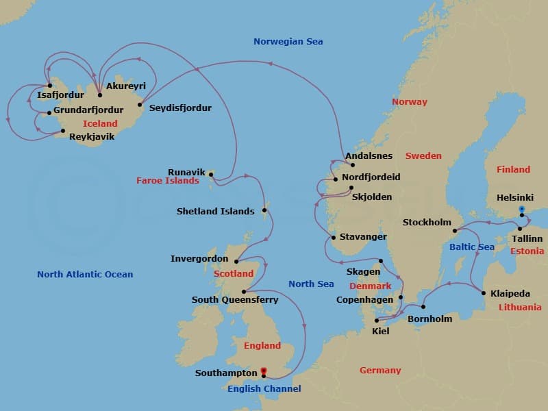Cruise Itinerary Map