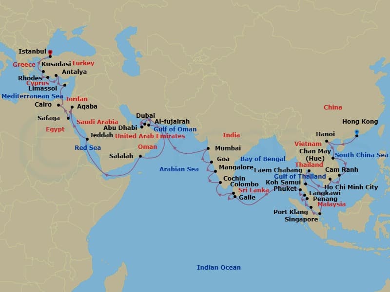Cruise Itinerary Map