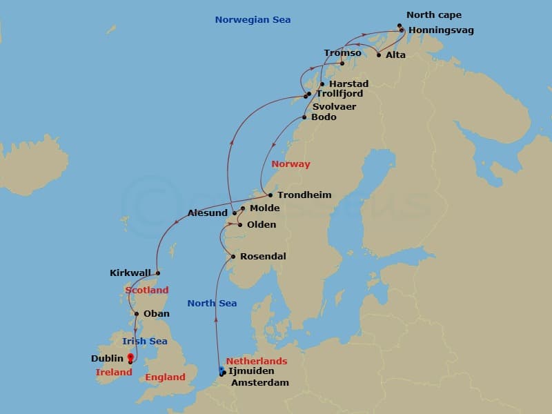Cruise Itinerary Map