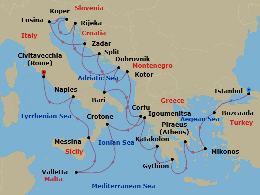 Cruise Itinerary Map