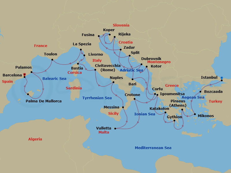 Cruise Itinerary Map