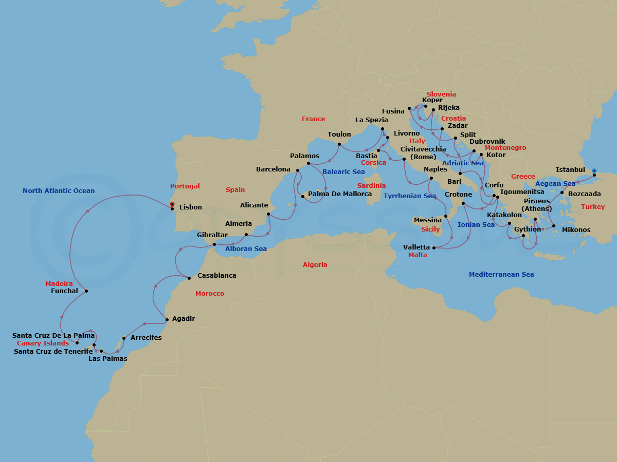 Cruise Itinerary Map
