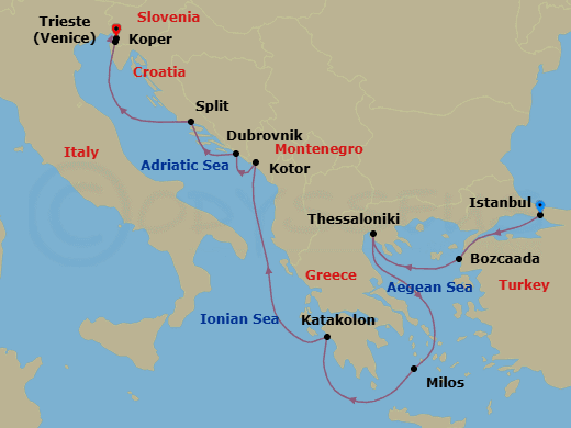 Cruise Itinerary Map