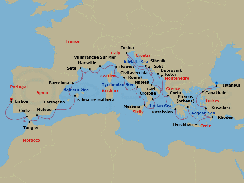 Cruise Itinerary Map