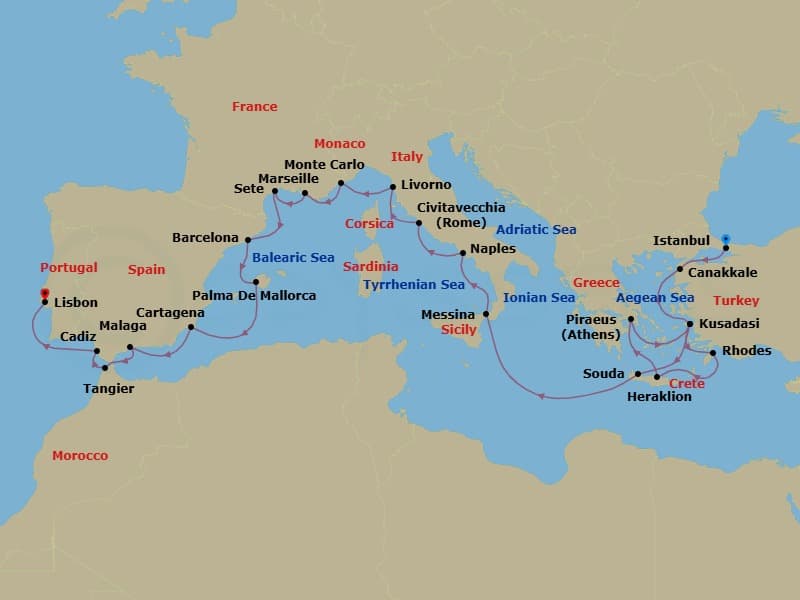 Cruise Itinerary Map