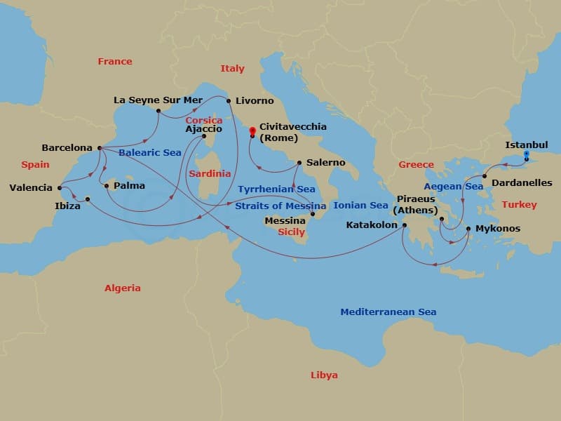 Cruise Itinerary Map