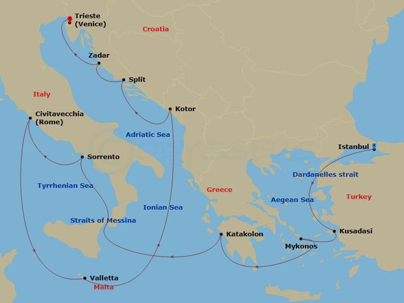 Cruise Itinerary Map