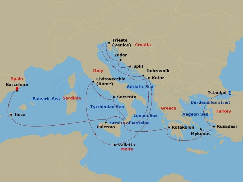 Cruise Itinerary Map